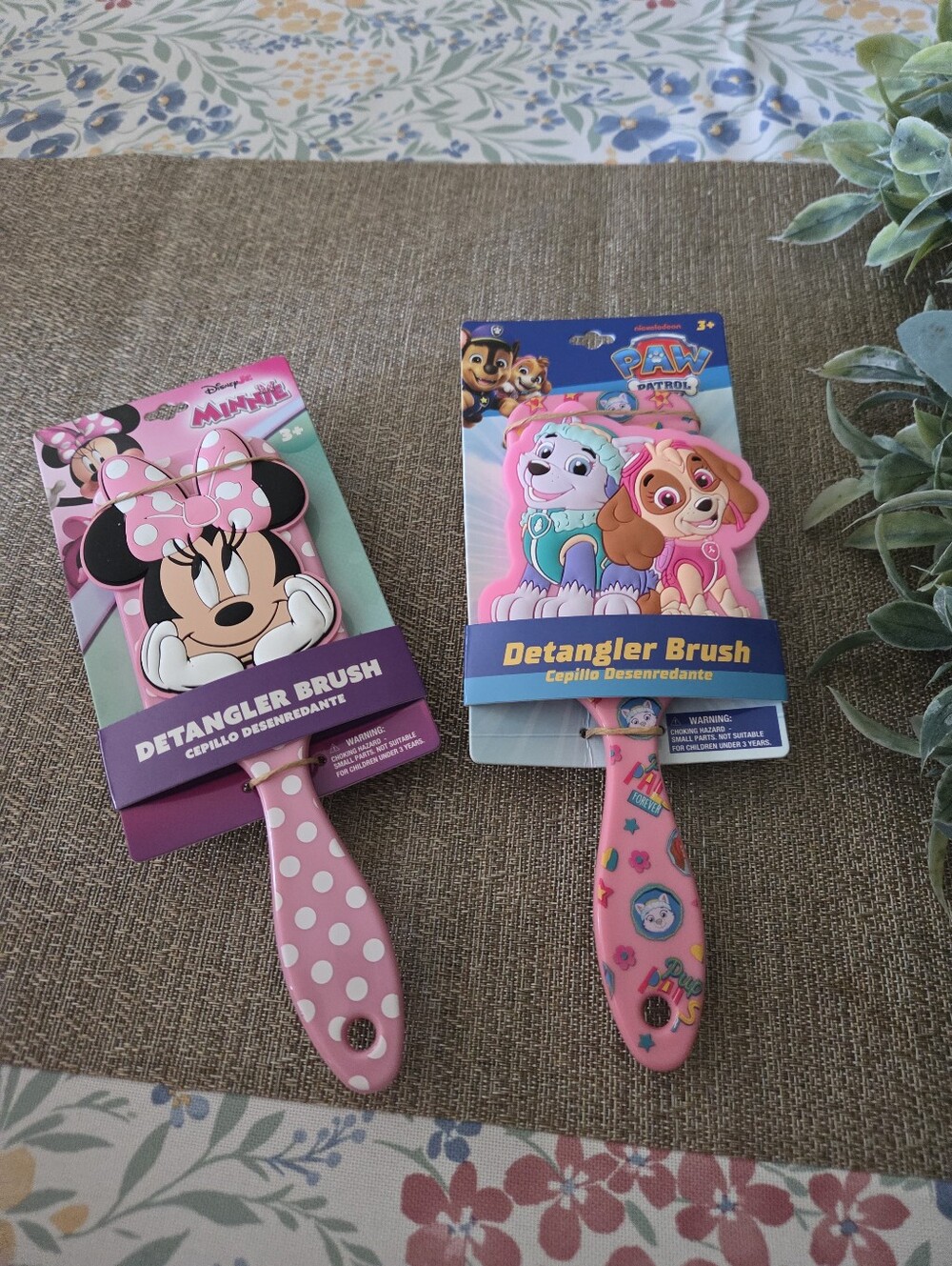 Disney Pink Minnie Mouse Or Paw Patrol Detangler Brushes
